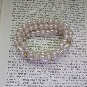 Faux Pearl Bracelet with Gold Accents